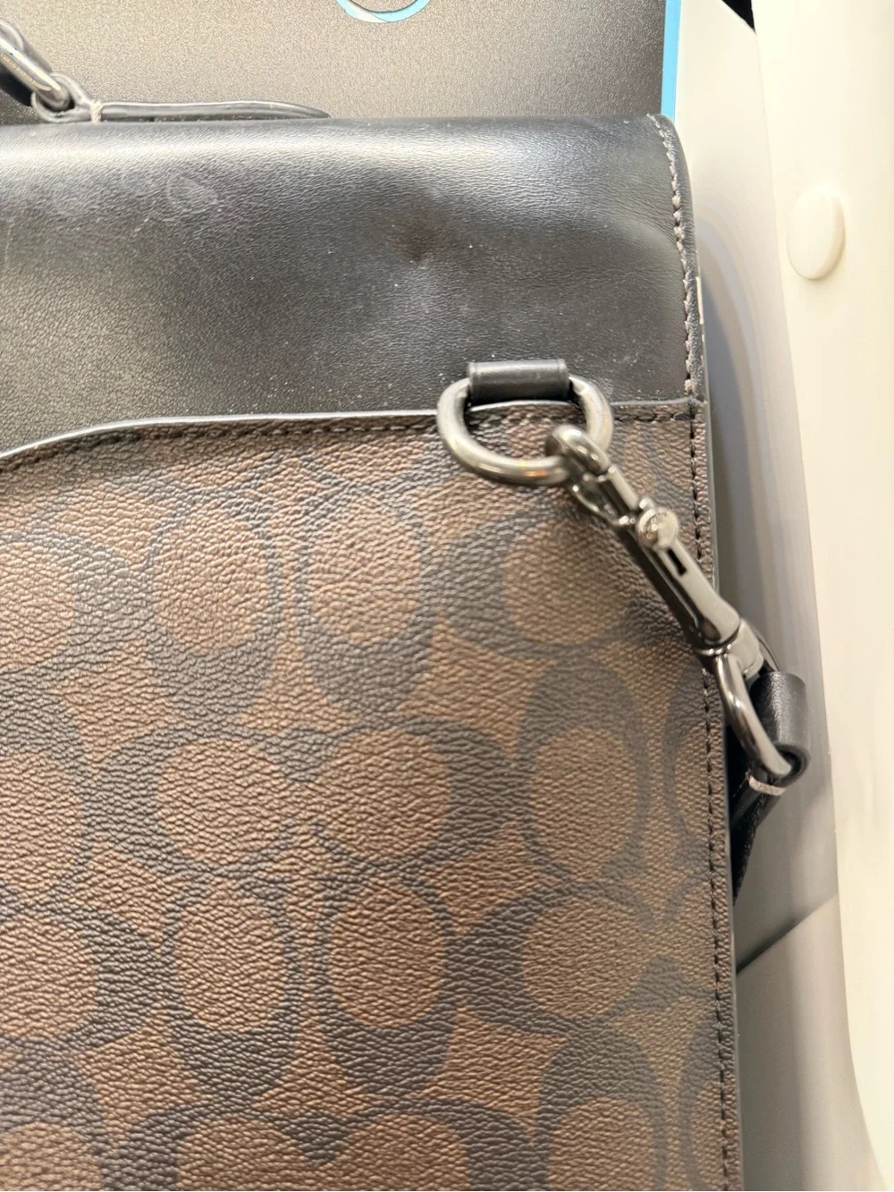 Coach Men's Brown and Black Signature Briefcase